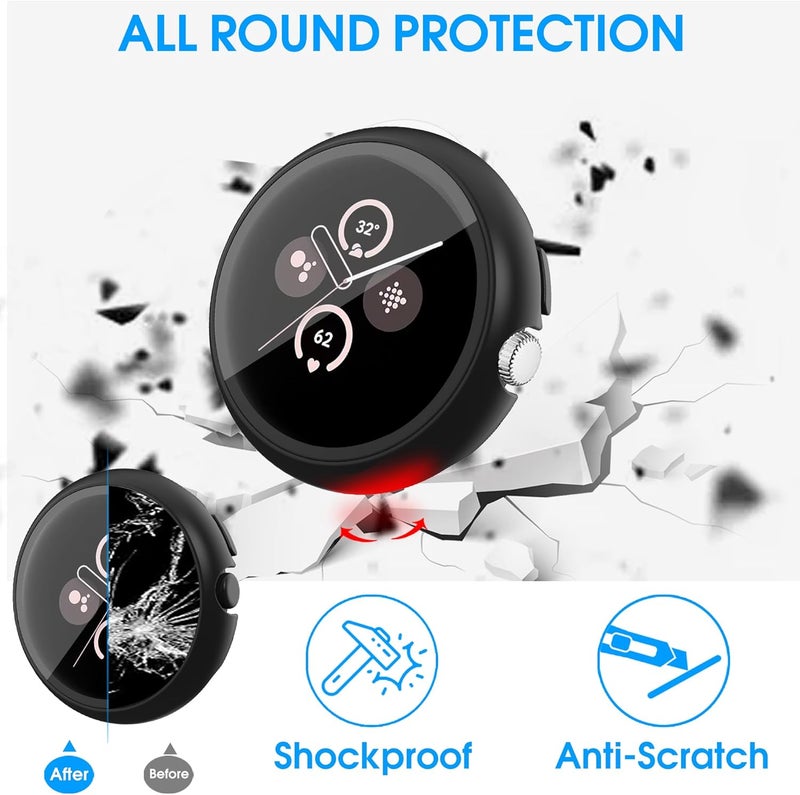 Tiorecime 10 Pack Case for Google Pixel Watch 3/2/1 41mm with Tempered Glass Screen Protector, Shockproof Hard PC Bumper, All-Around Protective Cover Compatible with Pixel Watch 3/2/1 41mm Accessories - Image 4
